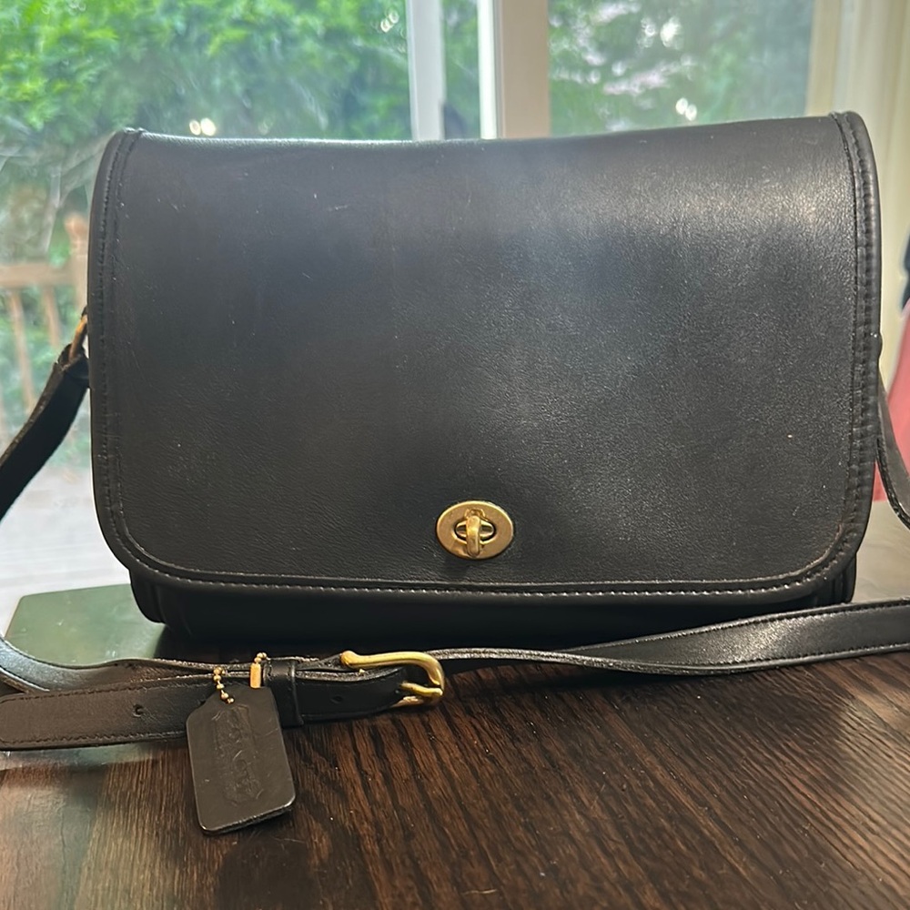 Coach Black Crossbody Bag with Gold Hardware
